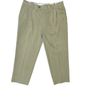 Tommy Bahama Pants  Mens 36x30 Regular Fit Pleated Front Beige Silk Blend Sz 36